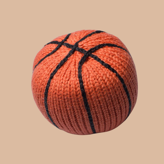 Basketball Knit Rattle - Organic Baby Toy