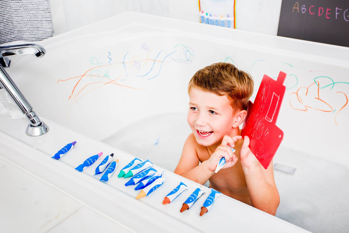 Kitpas Bath Crayon Drawing Board Set - Ship