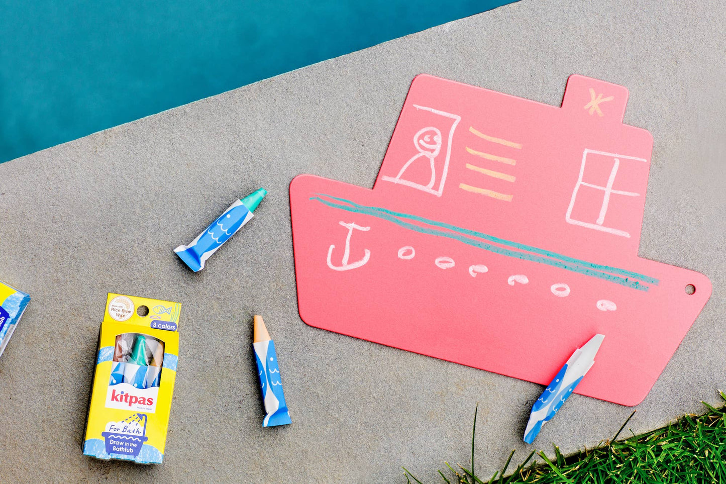 Kitpas Bath Crayon Drawing Board Set - Ship