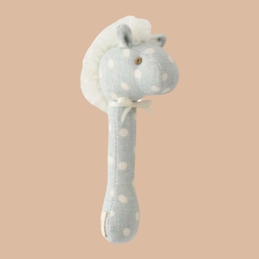 Alimrose Horse Stick Rattle - Blue