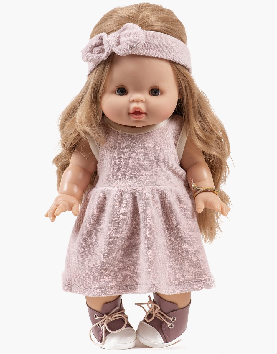 Minikane Faustine Dress and Terrycloth Headband for Dolls