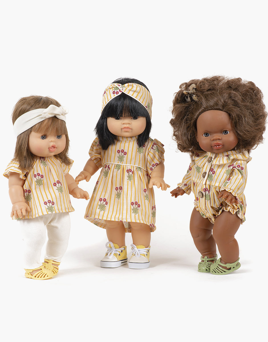 Minikane Daisy Dress & Headband for Dolls in Pâquerettes