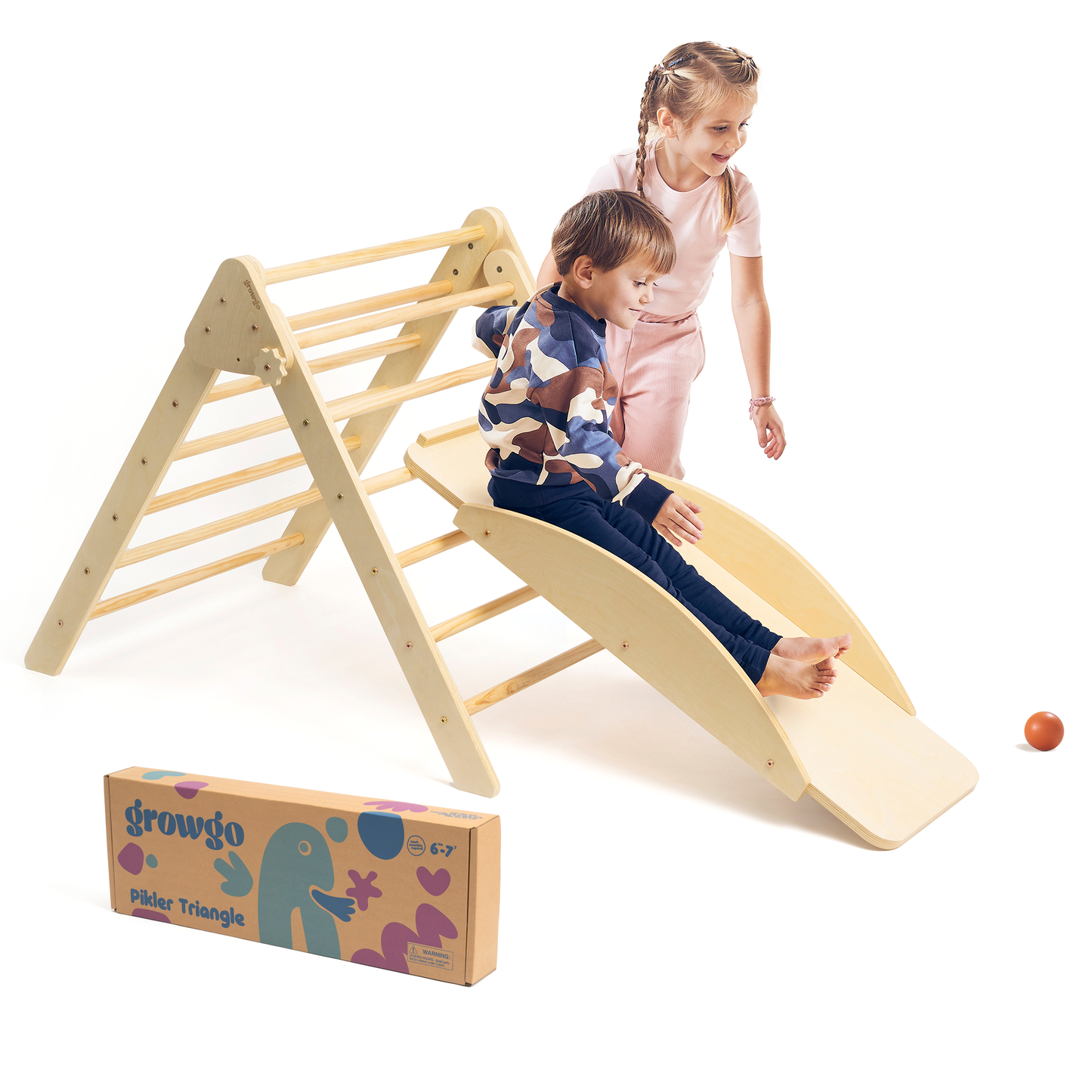 Pikler Triangle Kit 6 in 1 - Unique Patented Design, Inspired by Montessori