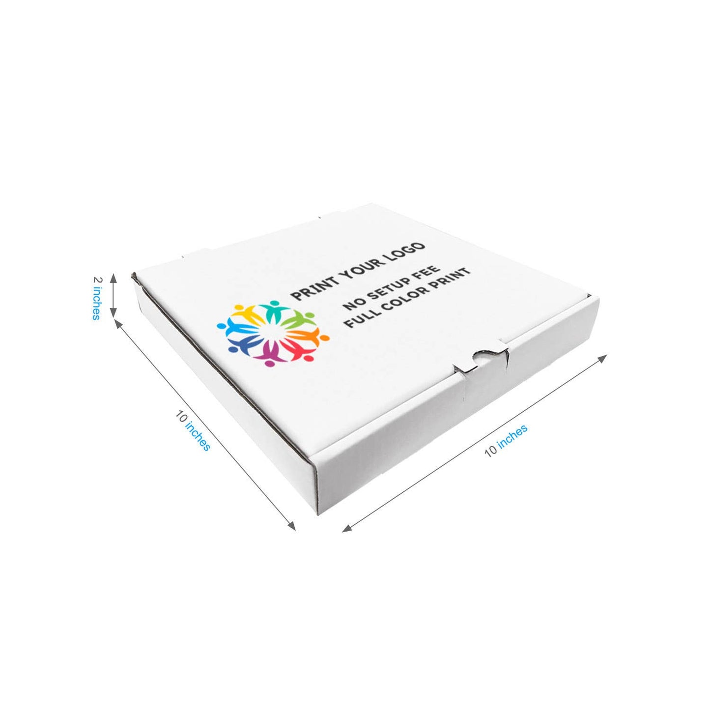 50pcs Custom Print Pizza Box: 10x10x2