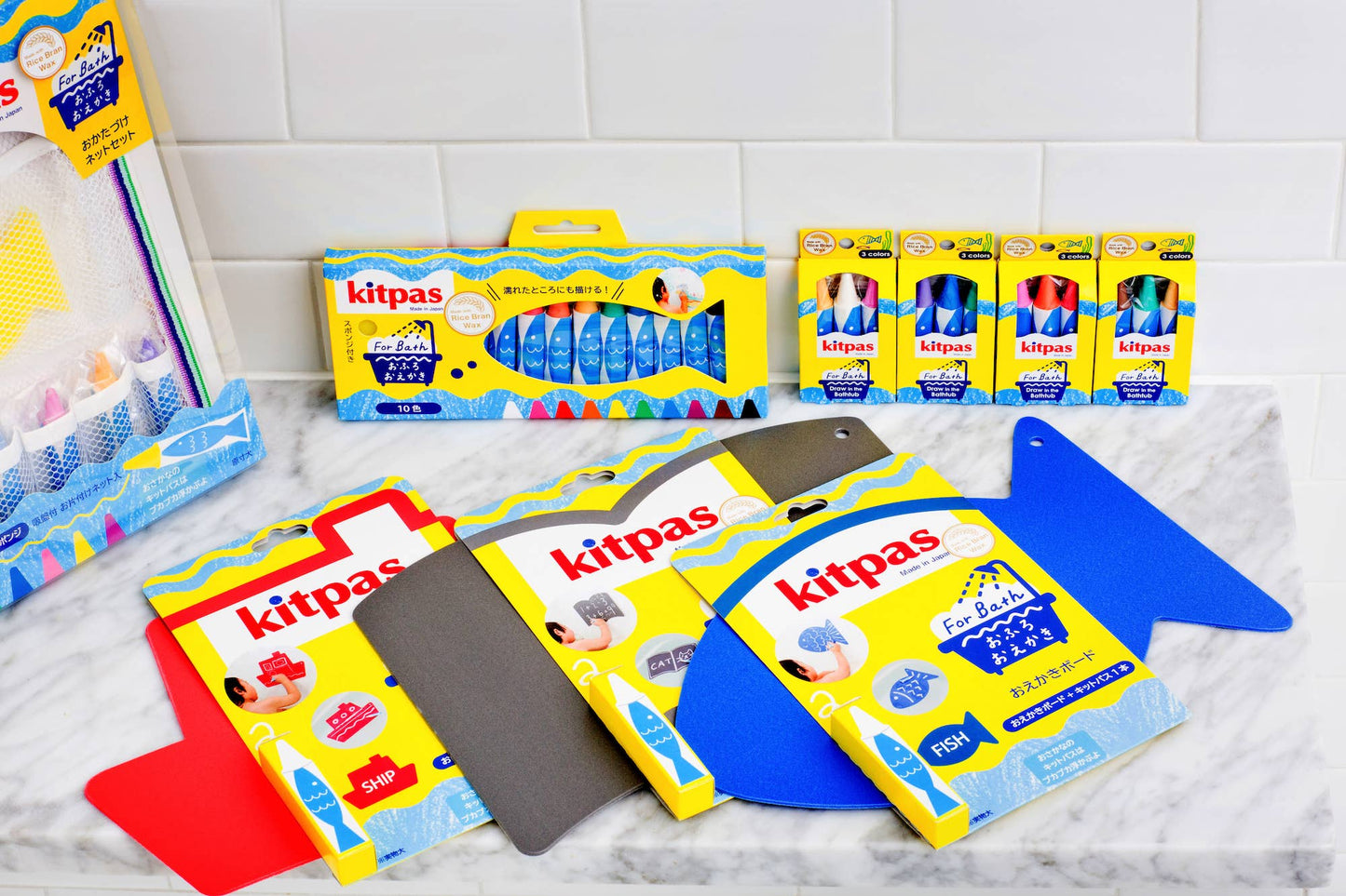 Kitpas Bath Crayons - 10 Colors With Sponge