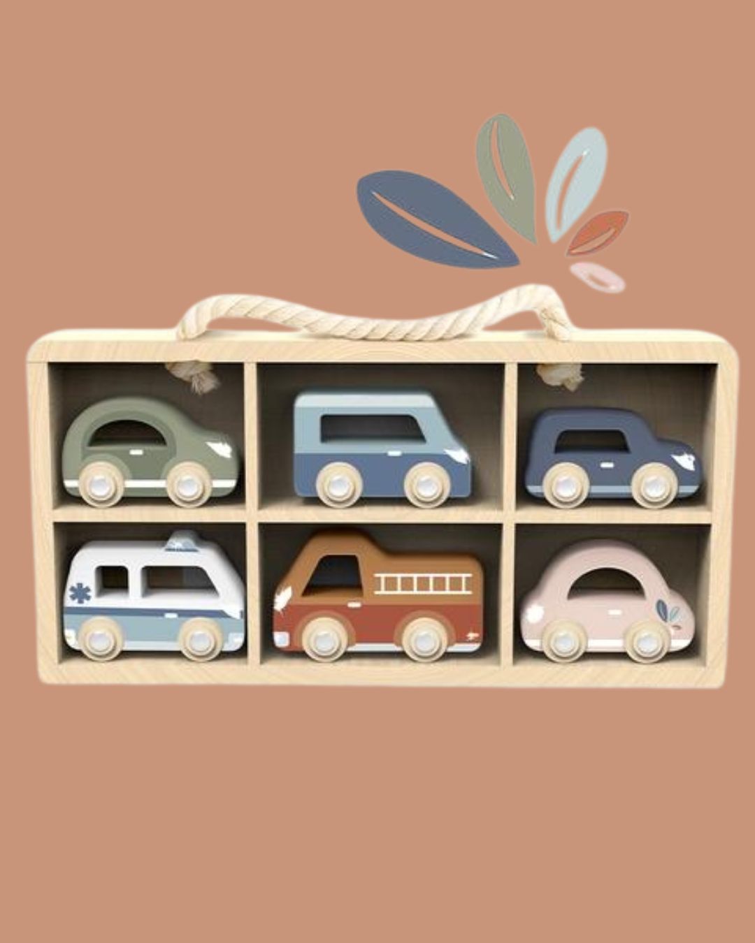 Car Display Case with 6 Vehicles