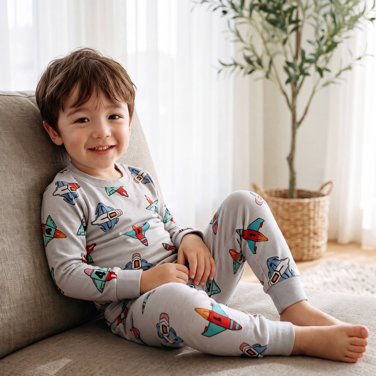 Modal Boys Girls Green amazon Long Sleeve PJs Lounge: Shooting Star / 2XL(8Y)