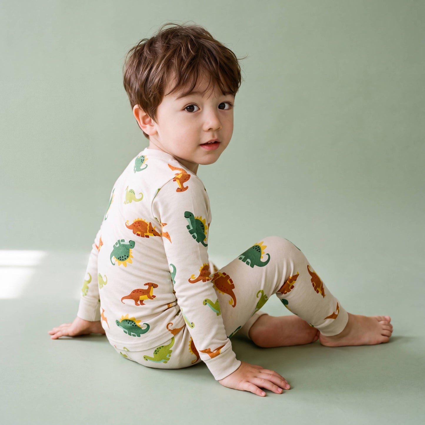 Modal Boys Girls Green amazon Long Sleeve PJs Lounge: Jurassic / 2XL(8Y)