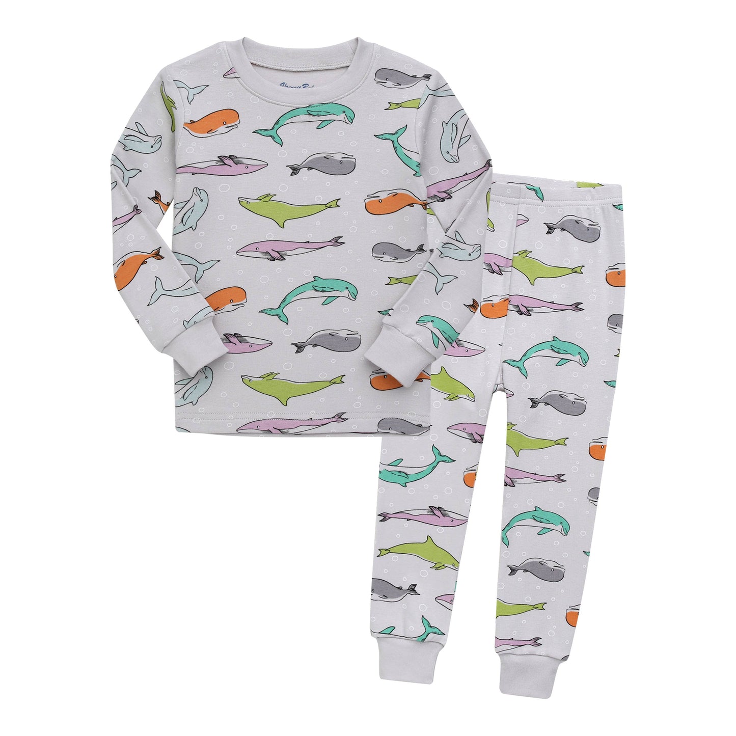 Modal Boys Girls Green amazon Long Sleeve PJs Lounge: Lets Dolphin / 2XL(8Y)