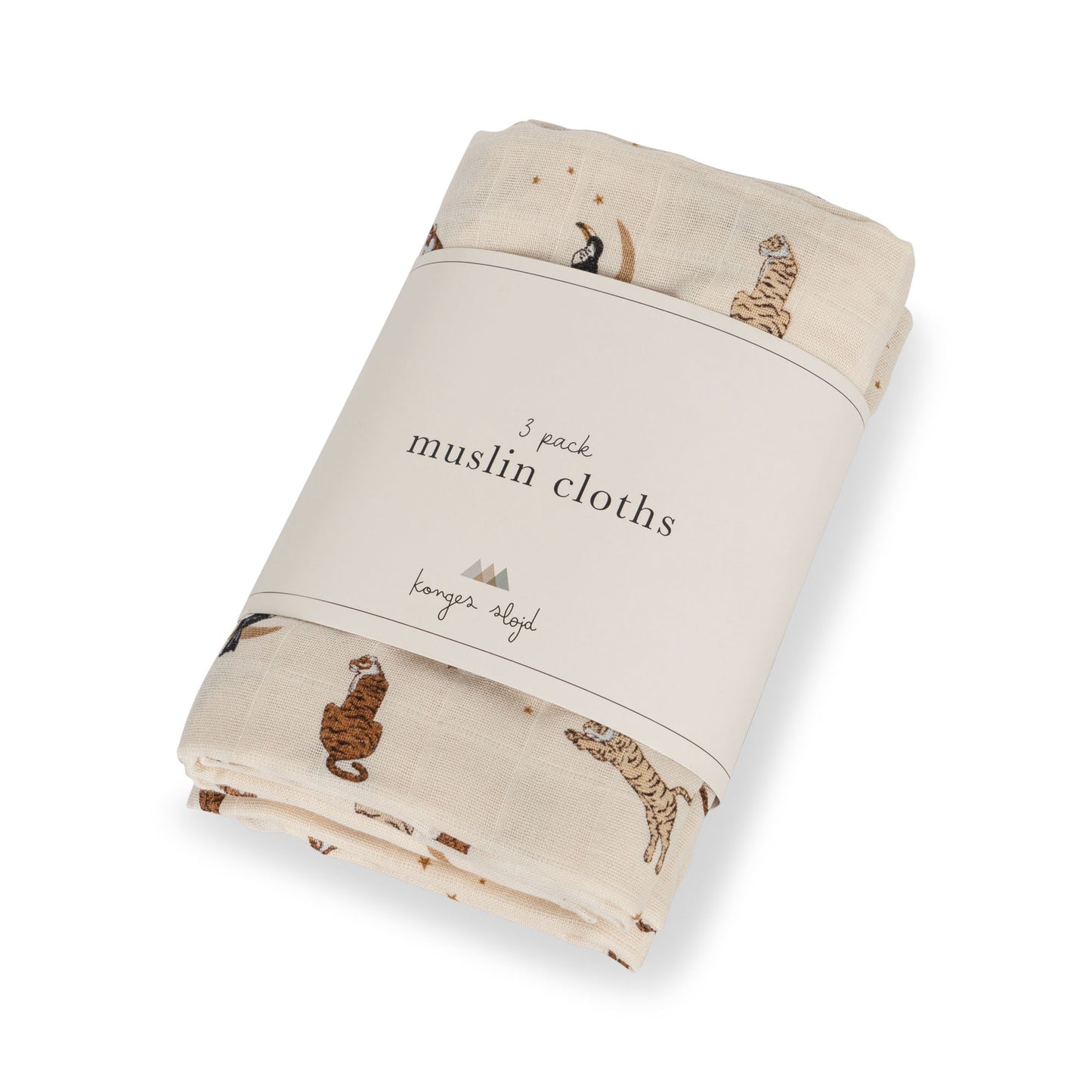 Konges Sløjd Muslin Cloths in Roar, 3 Count