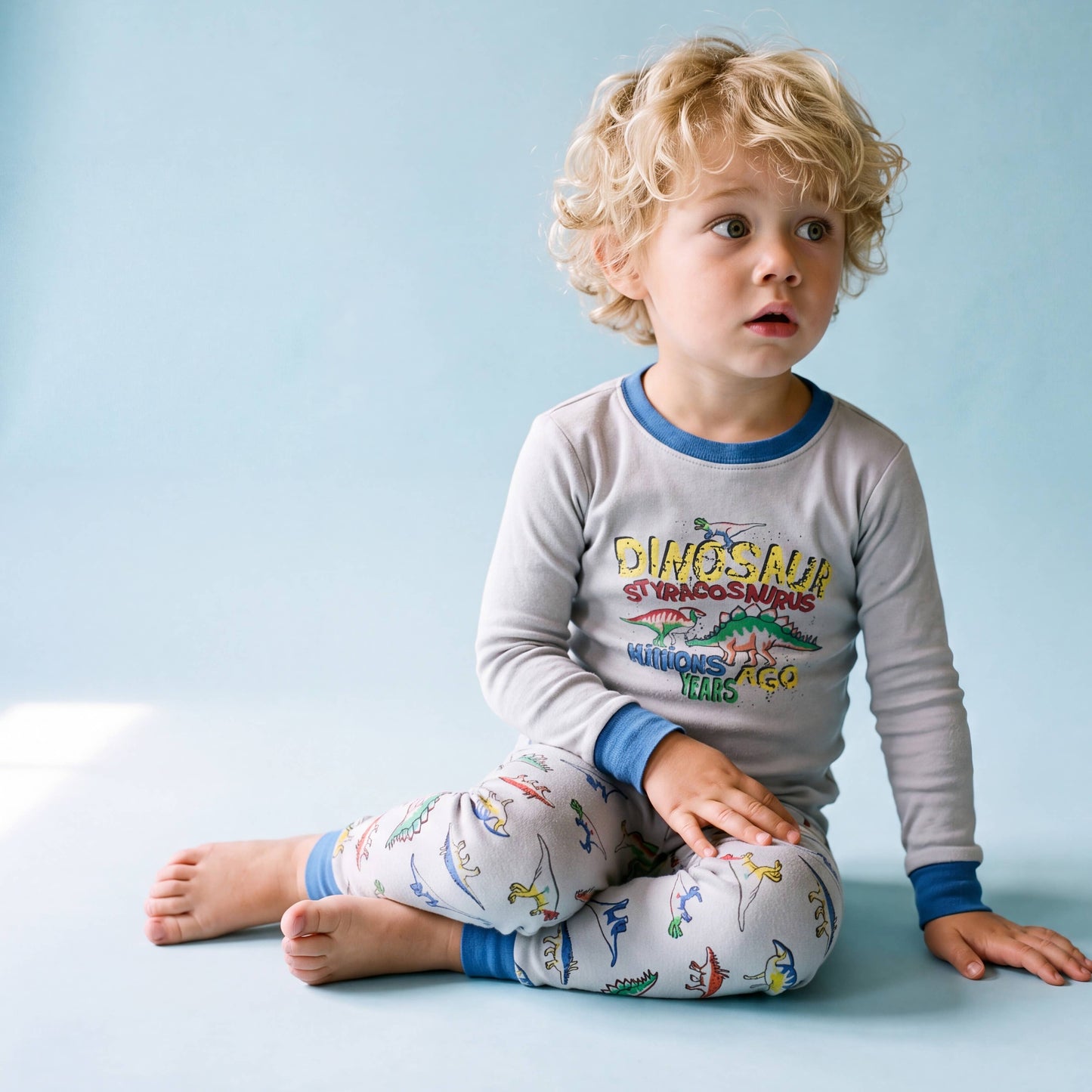 Bamboo Long Sleeve Pajama Set for Kids Dino Boom: Dino Boom / 2XL(8Y)