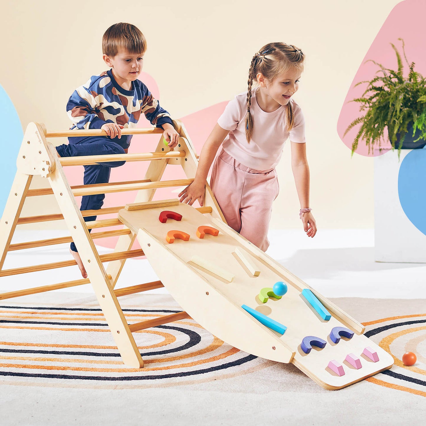 Pikler Triangle Kit 6 in 1 - Unique Patented Design, Inspired by Montessori