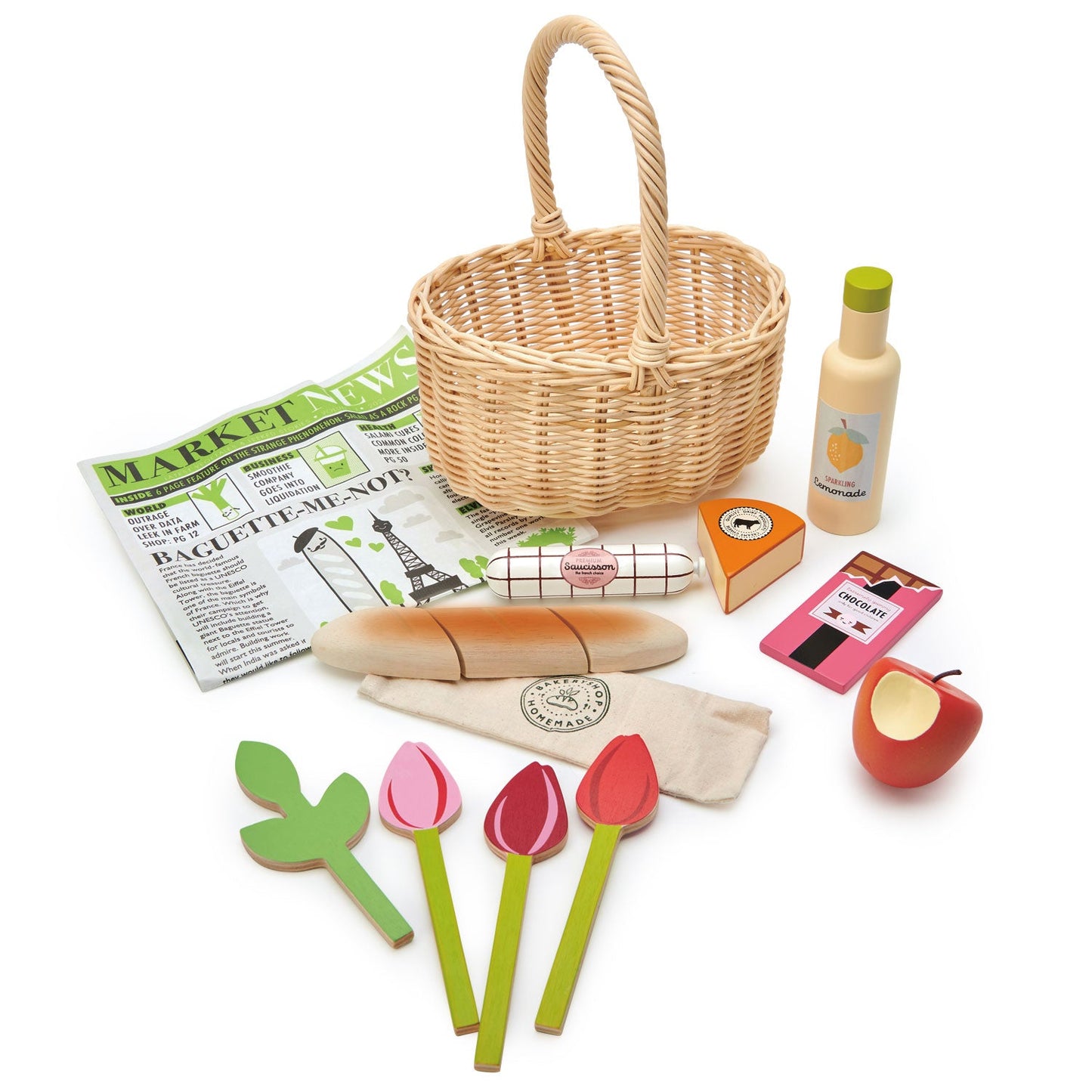 Wicker Shopping Basket and Accessories