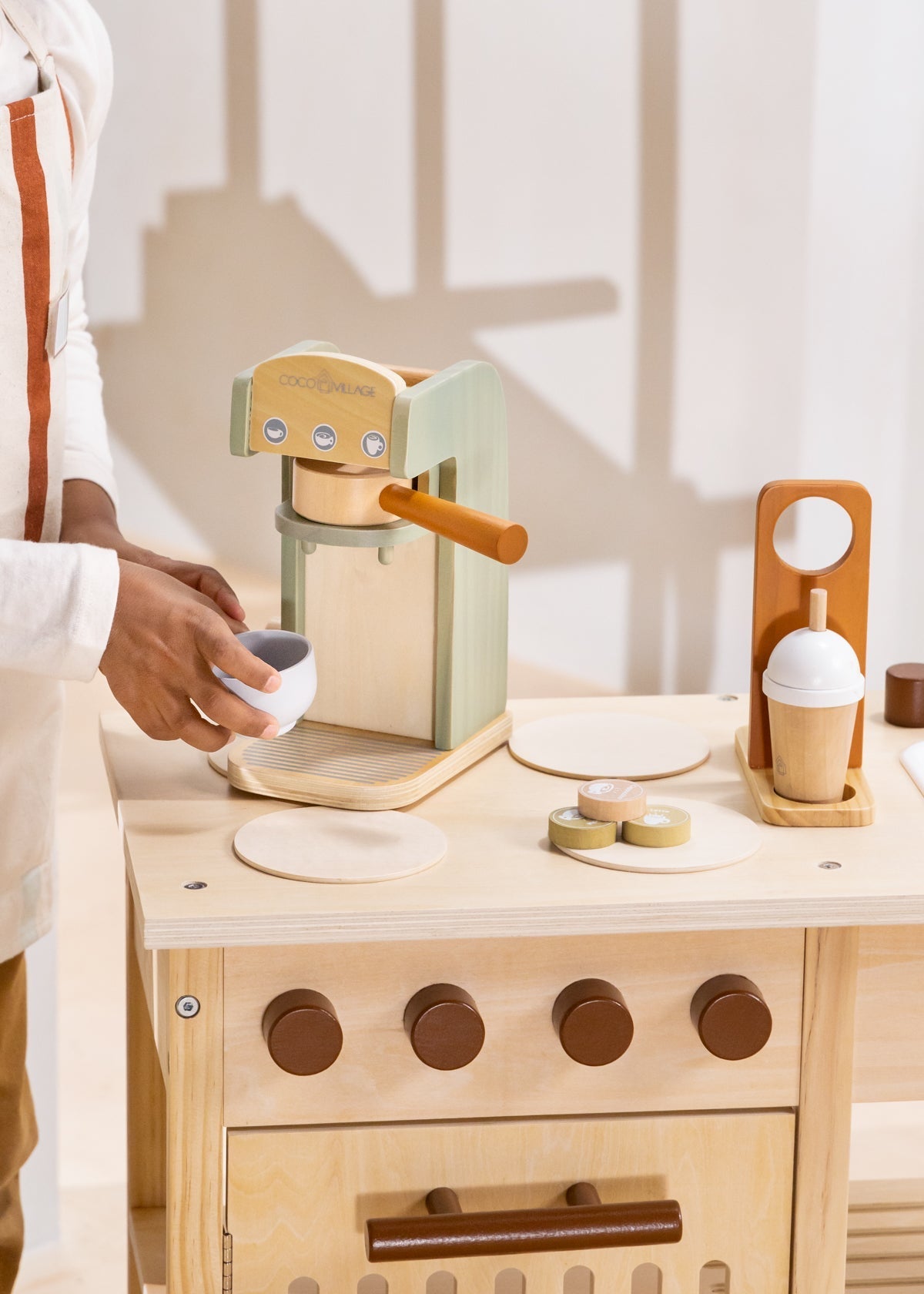 Wooden best sale coffee machine